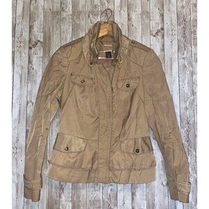 Women's WHBM White House Black Market Utility Jacket Coat Size 6 Tan